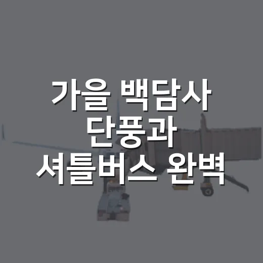가을 백담사 단풍과 셔틀버스 완벽 가이드