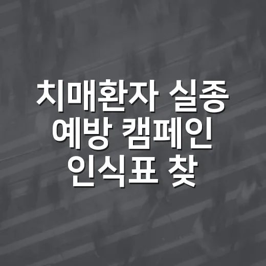 치매환자 실종 예방 캠페인 인식표 찾기