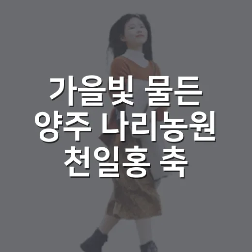 가을빛 물든 양주 나리농원 천일홍 축제