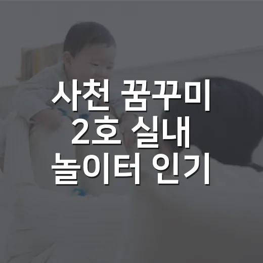 사천 꿈꾸미 2호 실내 놀이터 인기