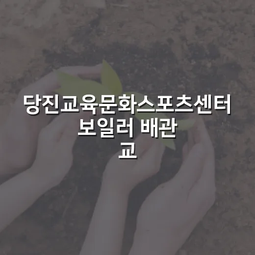 당진교육문화스포츠센터 보일러 배관 교체로 휴관