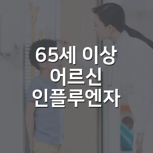 65세 이상 어르신 인플루엔자 무료접종 안내