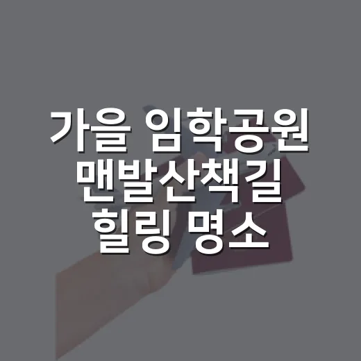 가을 임학공원 맨발산책길 힐링 명소