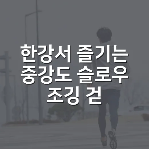 한강서 즐기는 중강도 슬로우 조깅 걷기
