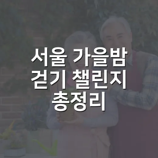 서울 가을밤 걷기 챌린지 총정리