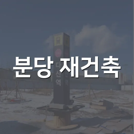분당 재건축, 특별정비구역 지정 현황과 향후 계획