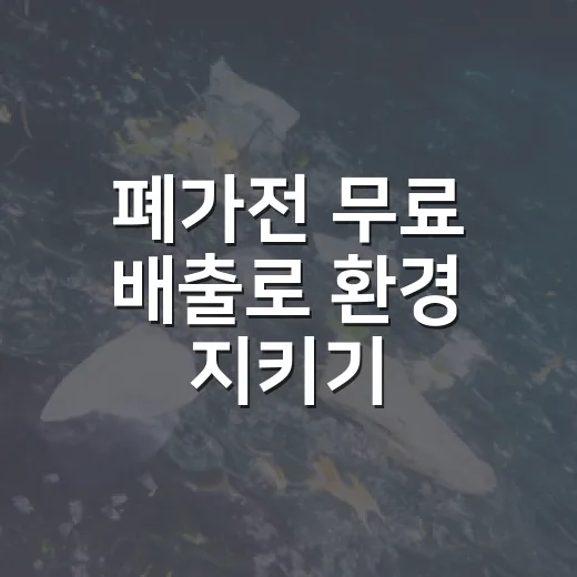 폐가전 무료 배출로 환경 지키기