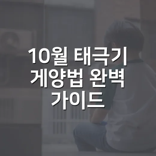 10월 태극기 게양법 완벽 가이드