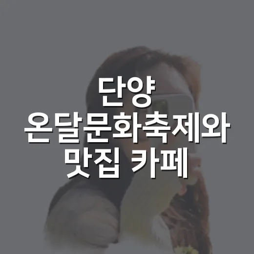단양 온달문화축제와 맛집 카페 완벽 가이드