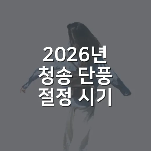 2026년 청송 단풍 절정 시기 공개