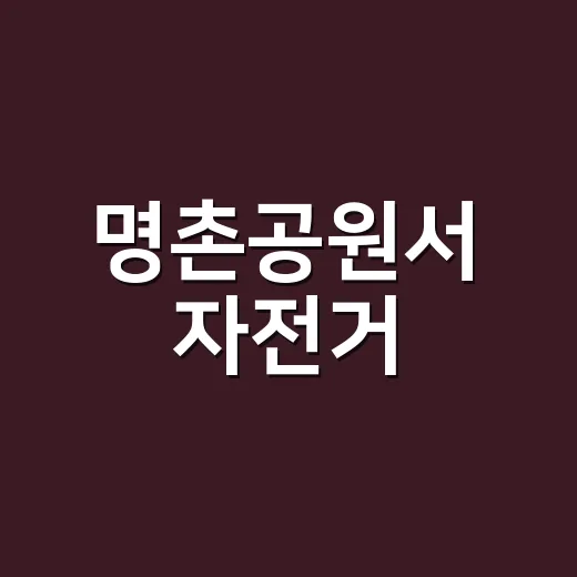 명촌공원서 자전거·칼갈이 등 생활민원 해결