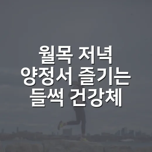 월목 저녁 양정서 즐기는 들썩 건강체조