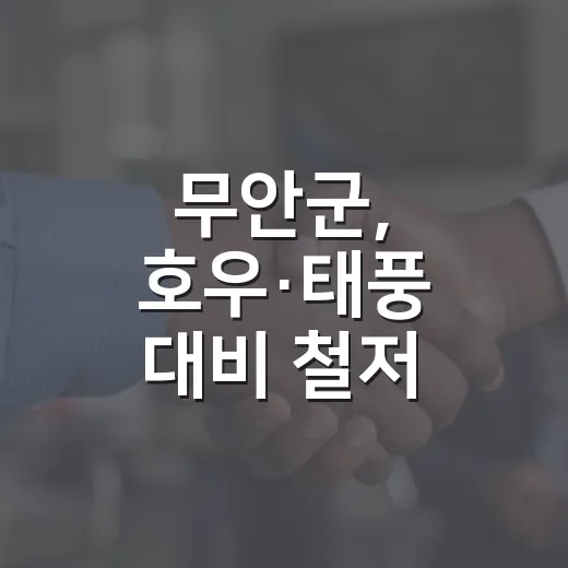무안군, 호우·태풍 대비 철저 당부