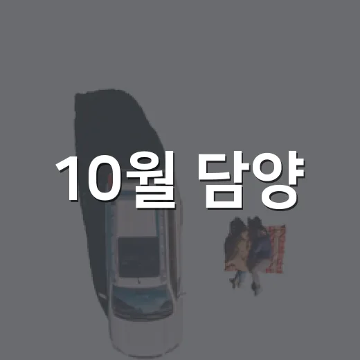 10월 담양, 가을 문화축제와 공연의 향연