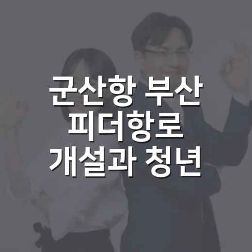 군산항 부산 피더항로 개설과 청년 창업 지원 성과