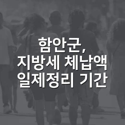 함안군, 지방세 체납액 일제정리 기간 운영