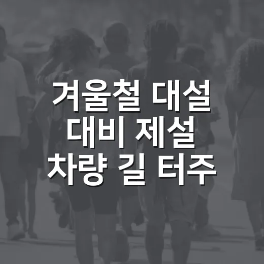 겨울철 대설 대비 제설 차량 길 터주기와 눈 치우기 동참 안내