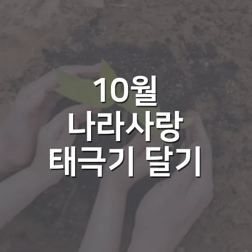 10월 나라사랑 태극기 달기 운동 전개