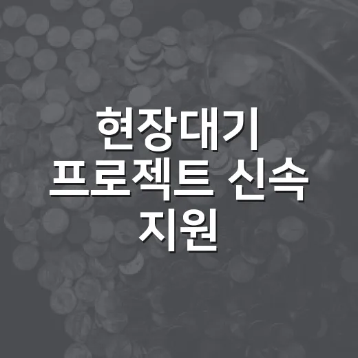 현장대기 프로젝트 신속 지원, 투자 기간 단축은 언제부터?