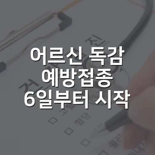 어르신 독감 예방접종 6일부터 시작