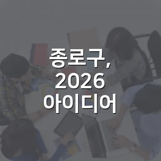 종로구, 2026 아이디어 공모전 개최