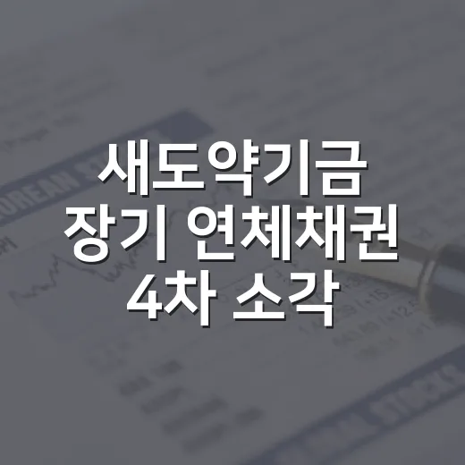 새도약기금 장기 연체채권 4차 소각 대상과 규모는