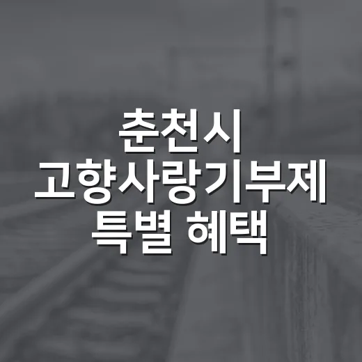 춘천시 고향사랑기부제 특별 혜택 이벤트