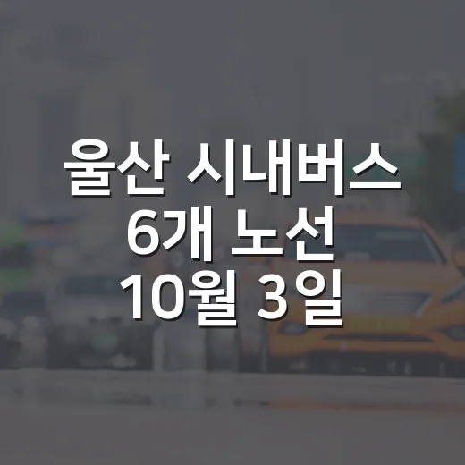 울산 시내버스 6개 노선 10월 3일 개편