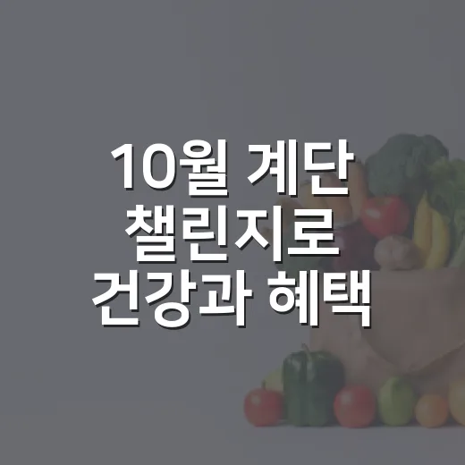 10월 계단 챌린지로 건강과 혜택 동시에