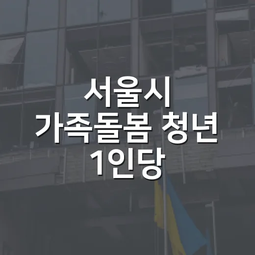 서울시 가족돌봄 청년 1인당 200만원 지원