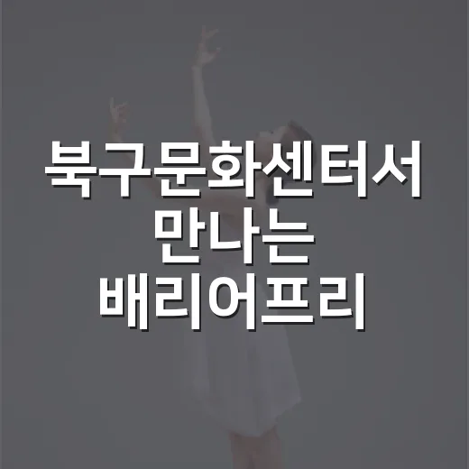 북구문화센터서 만나는 배리어프리 뮤지컬 앤