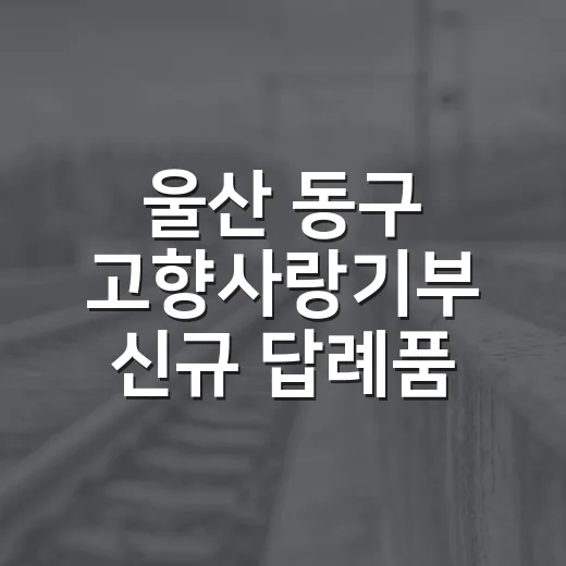 울산 동구 고향사랑기부 신규 답례품 이벤트