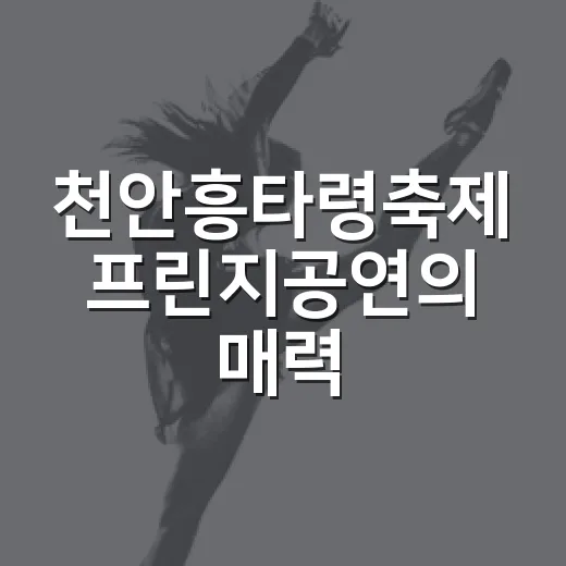 천안흥타령축제 프린지공연의 매력