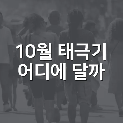 10월 태극기 어디에 달까