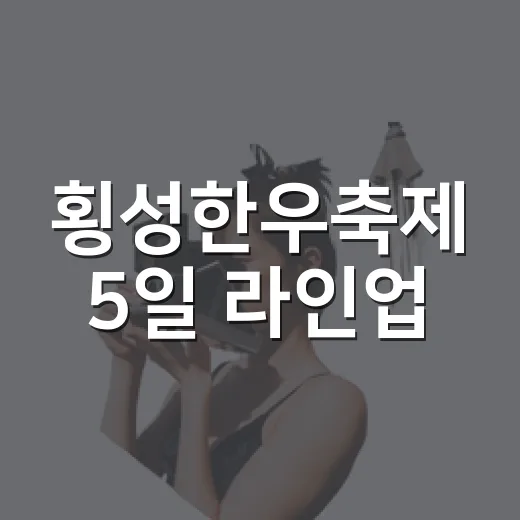 횡성한우축제 5일 라인업