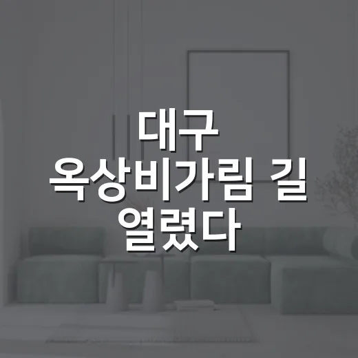대구 옥상비가림 길 열렸다