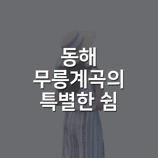 동해 무릉계곡의 특별한 쉼