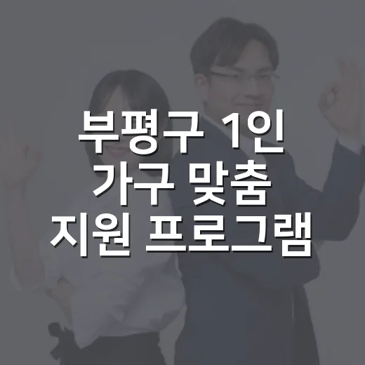 부평구 1인 가구 맞춤 지원 프로그램