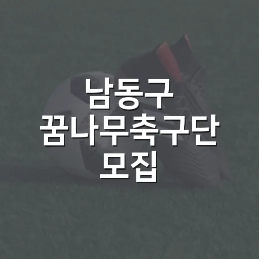 남동구 꿈나무축구단 모집