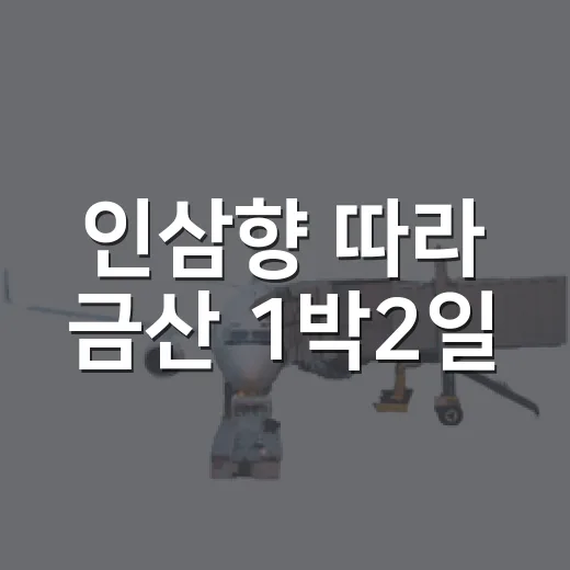 인삼향 따라 금산 1박2일