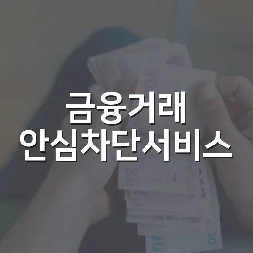 금융거래 안심차단서비스, 무엇을 막나