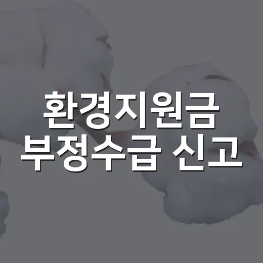 환경지원금 부정수급 신고