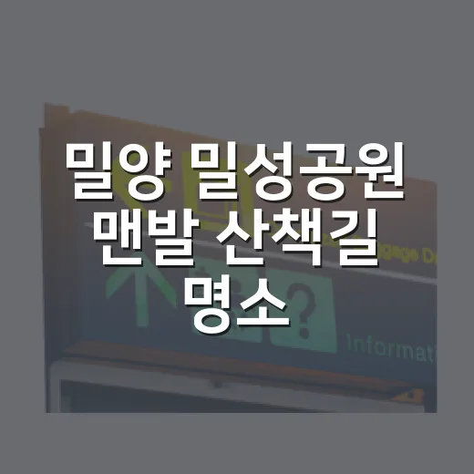 밀양 밀성공원 맨발 산책길 명소
