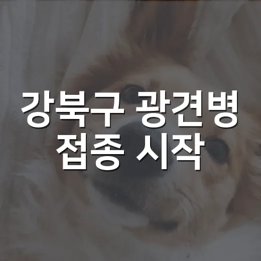 강북구 광견병 접종 시작