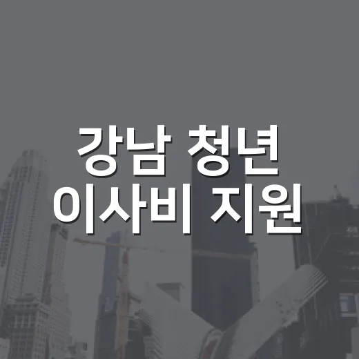 강남 청년 이사비 지원