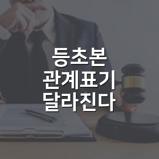 등초본 관계표기 달라진다