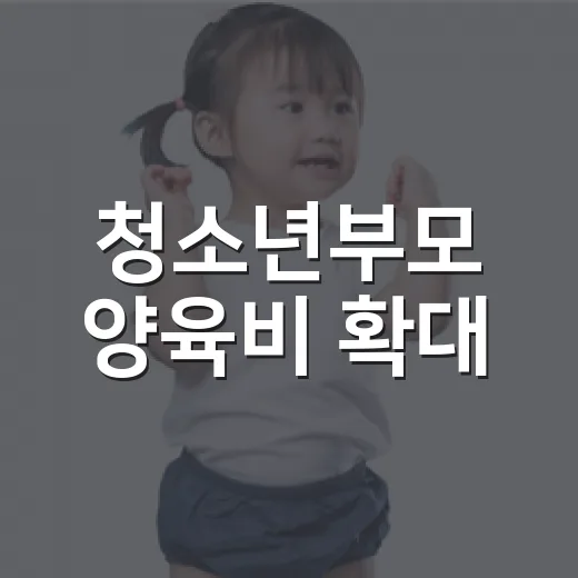 청소년부모 양육비 확대