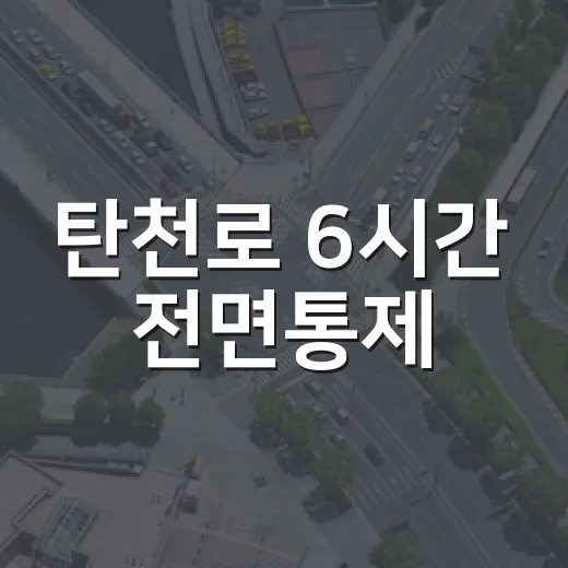 탄천로 6시간 전면통제