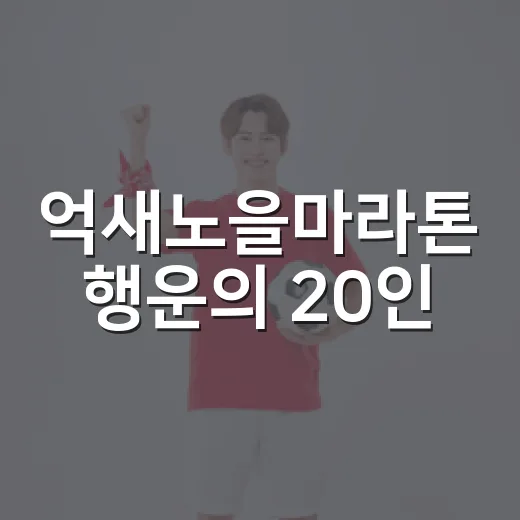 억새노을마라톤 행운의 20인