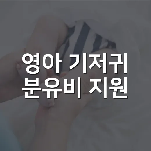 영아 기저귀 분유비 지원